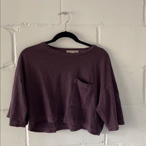 Joah brown cropped t shirt